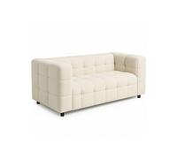 Canape dangle droit fixe decorative grace 2 places en tissu bouclette blanc