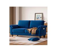 Canape dangle droit fixe GENERIQUE minimum 2 places en velours bleu