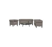 Canape dangle droit fixe Vidaxl grace 3 places en tissu taupe marron G