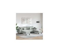 vidaXL Canapé avec Coussin 3 pcs Gris Clair Velours, Canapé Moderne Cadre en contreplaqué, Coussins en Mousse, Assise stylée pour Un Salon Chic