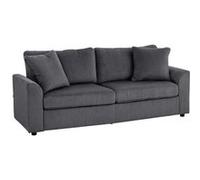 Canape dangle droit fixe homcom max 3 places en velours cotele gris gris