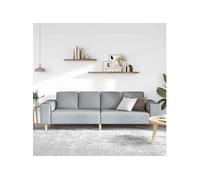 Canape dangle droit fixe look 4 places en tissu grisclair