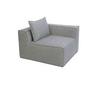 Canape dangle droit fixe lounge 4 places en tissu grisclair