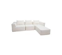 Canape dangle droit fixe Mendler Vertriebs moment 4 places en tissu beige