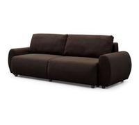 Canape dangle droit fixe menzzo cosy 3 places en velours cotele marron Marron