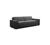 Canape dangle droit fixe menzzo grace 3 places en tissu bouclette gris
