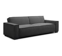 Canape dangle droit fixe menzzo grace 3 places en tissu bouclette gris Gris