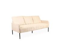Canape dangle droit fixe menzzo look 3 places en velours cotele beige