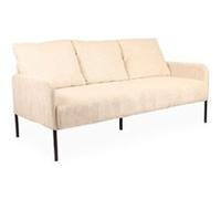 Canape dangle droit fixe menzzo look 3 places en velours cotele beige Beige
