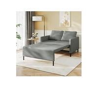 Canape dangle droit fixe neche club 2 places en velours cotele gris