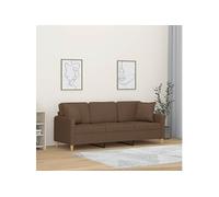 Canape dangle droit fixe vidaxl stable 3 places en Polyester marron marron G