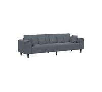 Canape dangle droit fixe stable 4 places en velours gris