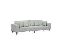vidaXL Canapé d'angle droit 4 places Velours 250 x 77 x 76 cm Coussin mousse Gris clair
