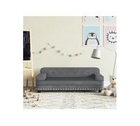 vidaXL Canapé pour enfants Mini velours 90×53×30 cm Gris foncé