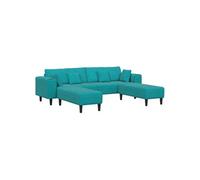 Canape dangle droit fixe vidaxl venlo 4 places en velours bleu bleu