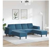 Canape dangle droit fixe vidaxl classique 4 places en velours bleu bleu