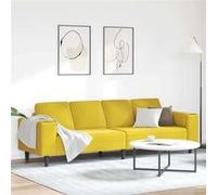 Canape dangle droit fixe vidaxl classique 4 places en velours jaune jaune