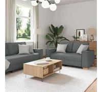 Canape dangle droit fixe vidaxl classique 6 places en lin gris
