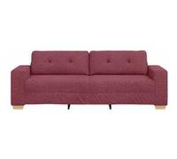 Canape dangle droit fixe Vidaxl venlo 3 places en tissu bordeau rouge