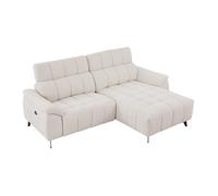 Vente-unique - Canapé d'angle Droit Relax électrique en Tissu texturé Beige CELTIMO
