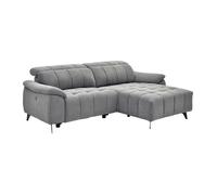 Vente-unique - Canapé d'angle Droit Relax électrique en Tissu texturé Gris CELTIMO