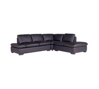 Canapé d'angle en cuir ONYX II - Noir - Angle droit