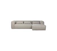Canapé d'angle en tissu gris clair, 4 places, angle droit, relax, usage quotidien - Woood, Bean - 305x175x73 cm
