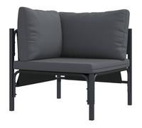 vidaXL Meuble de jardin avec coussins Anthracite 80 x 80 x 71 cm Acier