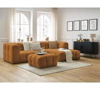 Canapé d'angle fixe CLOUD avec pouf jaune angle droit BOBOCHIC 3 places Angle droit Jaune