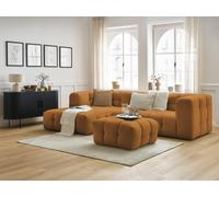 Canapé d'angle fixe CLOUD avec pouf jaune angle gauche BOBOCHIC 3 places Angle gauche Jaune
