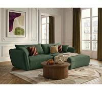 Canapé d'angle fixe LUIGI tissu lisse vert angle droit BOBOCHIC 3 places Angle droit Vert