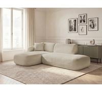Canapé d'angle fixe modulable ANDA avec 1 méridienne et 1 chauffeuse bout de canapé beige angle gauche BOBOCHIC 3 places Angle gauche Beige