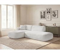 Canapé d'angle fixe modulable ANDA avec 1 méridienne et 1 chauffeuse bout de canapé blanc angle gauche BOBOCHIC 3 places Angle gauche Blanc