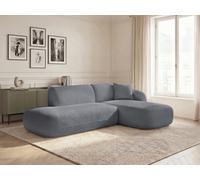 Canapé d'angle fixe modulable ANDA avec 1 méridienne et 1 chauffeuse bout de canapé gris angle droit BOBOCHIC 3 places Angle droit Gris