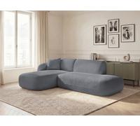 Canapé d'angle fixe modulable ANDA avec 1 méridienne et 1 chauffeuse bout de canapé gris angle gauche BOBOCHIC 3 places Angle gauche Gris