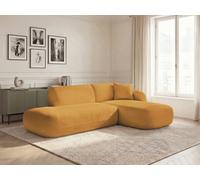 Canapé d'angle fixe modulable ANDA avec 1 méridienne et 1 chauffeuse bout de canapé jaune angle droit BOBOCHIC 3 places Angle droit Jaune