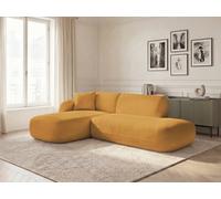 Canapé d'angle fixe modulable ANDA avec 1 méridienne et 1 chauffeuse bout de canapé jaune angle gauche BOBOCHIC 3 places Angle gauche Jaune
