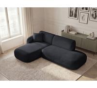 Canapé d'angle fixe modulable ANDA avec 1 méridienne et 1 chauffeuse bout de canapé noir angle gauche BOBOCHIC 3 places Angle gauche Noir