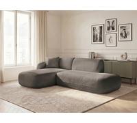 Canapé d'angle fixe modulable ANDA avec 1 méridienne et 1 chauffeuse bout de canapé taupe angle gauche BOBOCHIC 3 places Angle gauche Taupe