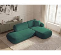 Canapé d'angle fixe modulable ANDA avec 1 méridienne et 1 chauffeuse bout de canapé vert foncé angle droit BOBOCHIC 3 places Angle droit Vert foncé