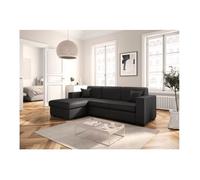 Canapé d'angle gauche 4 places FUJI XL convertible avec coffre en simili - Gris foncé - L262 x 157 x 83cm - LOUNGITUDE