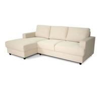 Canapé d'angle gauche 4 places - PAUL in cord - Tissu Beige - 216 x 141 x 79 cm - Fabriqué en Ukraine