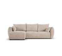Canapé d'angle gauche convertible avec coffre de rangement "Matera" 4 places en chenille beige