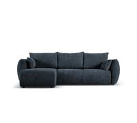Canapé d'angle gauche convertible avec coffre de rangement "Matera" 4 places en chenille bleu roi