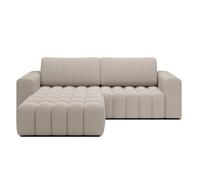 Canapé d'angle gauche convertible Clovis Bouclette Beige