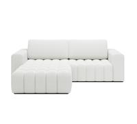 INTENSE DECO Canapé d'angle Gauche Convertible Clovis Bouclette Blanc