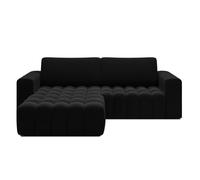INTENSE DECO Canapé d'angle Gauche Convertible Clovis Velours Noir