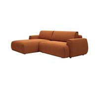 Canapé d'angle gauche convertible en tissu chenille terracotta MONELIA