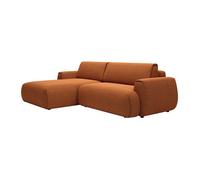 Vente-unique - Canapé d'angle Gauche Convertible en Tissu Chenille Terracotta MONELIA