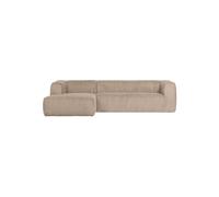 BEAN - Canapé d'angle gauche 5 places en velours beige L305 Beige